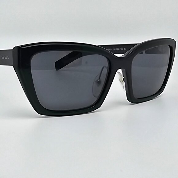 Prada SPR 14X 1AB-5S0 Black Frame Dark Grey Lens Sunglasses Italy 56-18-145 - Picture 6 of 12